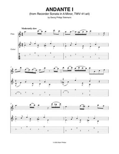 Andante I (from Recorder Sonata in A Minor, TWV 41:a4) (arr. Mark Phillips)