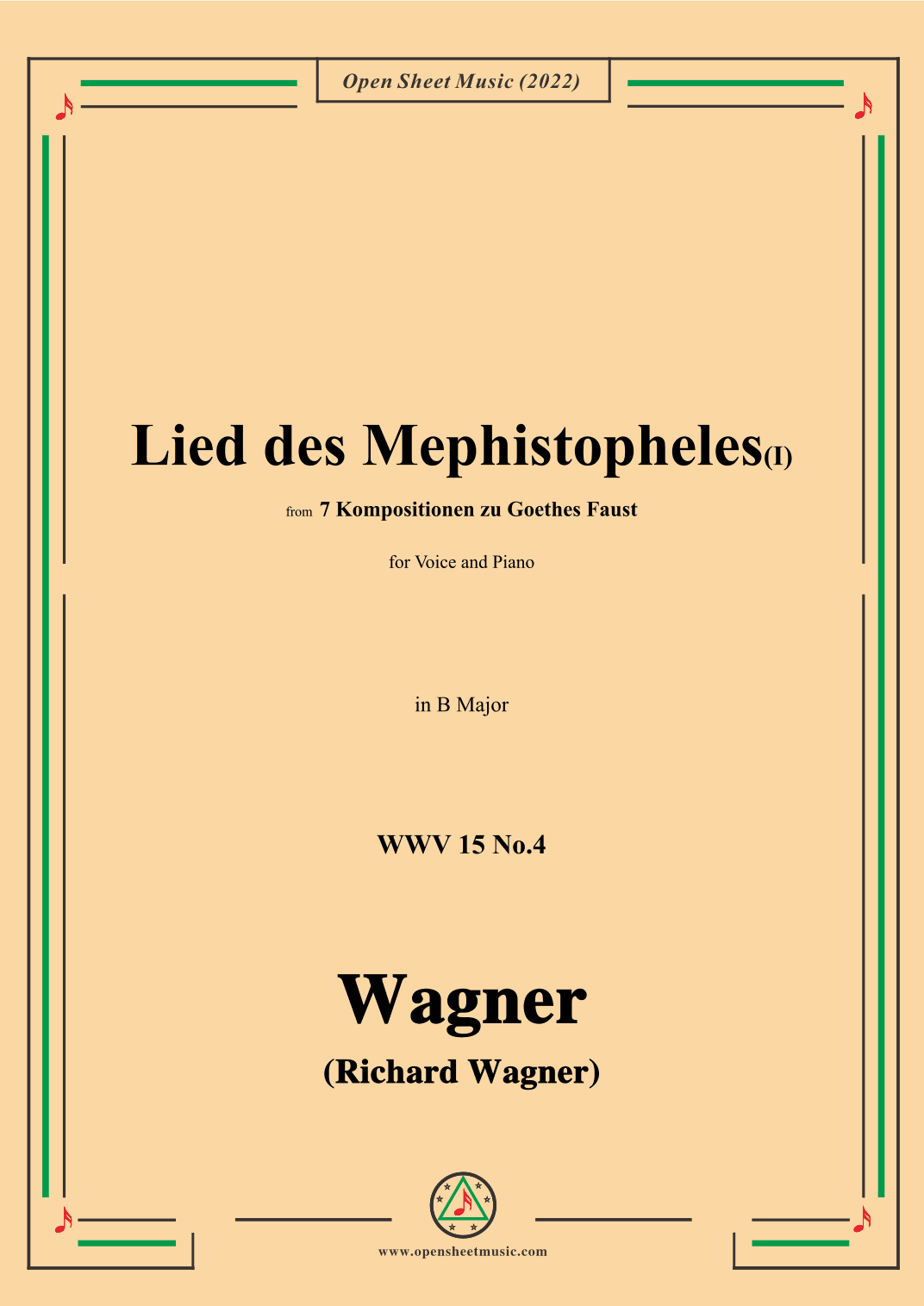 R. Wagner-Lied des Mephistopheles(I),in B Major,WWV 15 No.4 (arr. OSM Press)