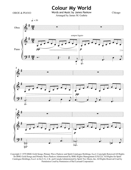 Colour My World (arr. James M. Guthrie, ASCAP)