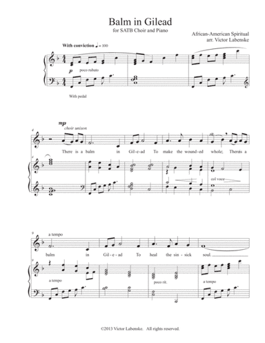 Balm in Gilead (arr. Victor Labenske)