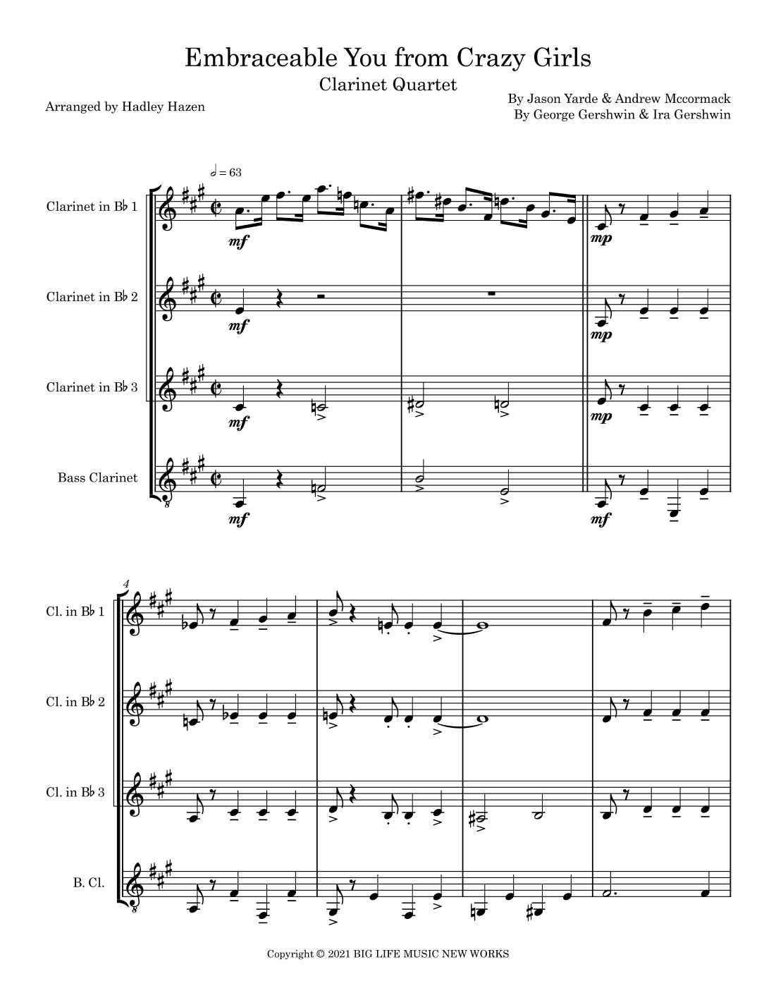 Embraceable You (arr. Hadley Hazen)