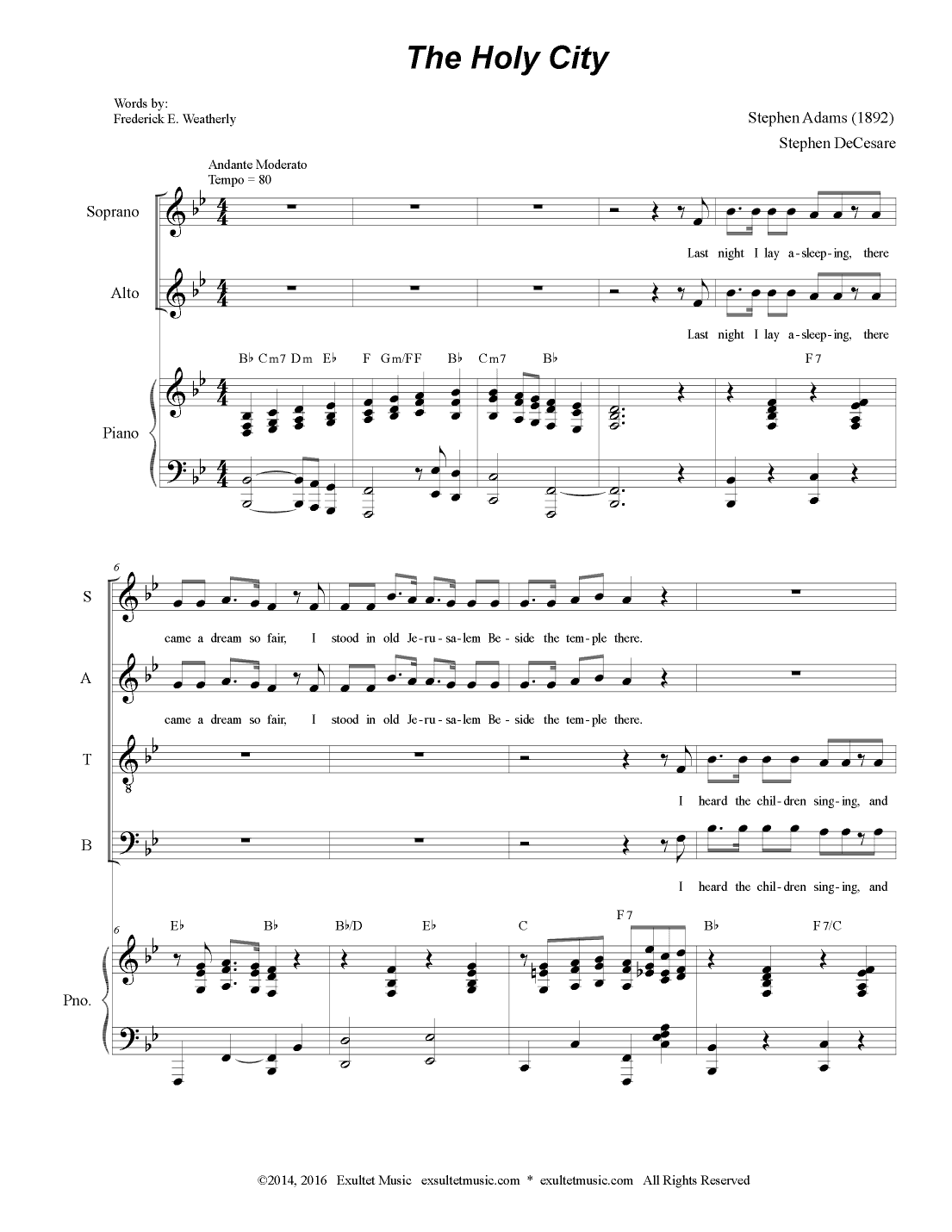 The Holy City (SATB) (arr. Stephen DeCesare)