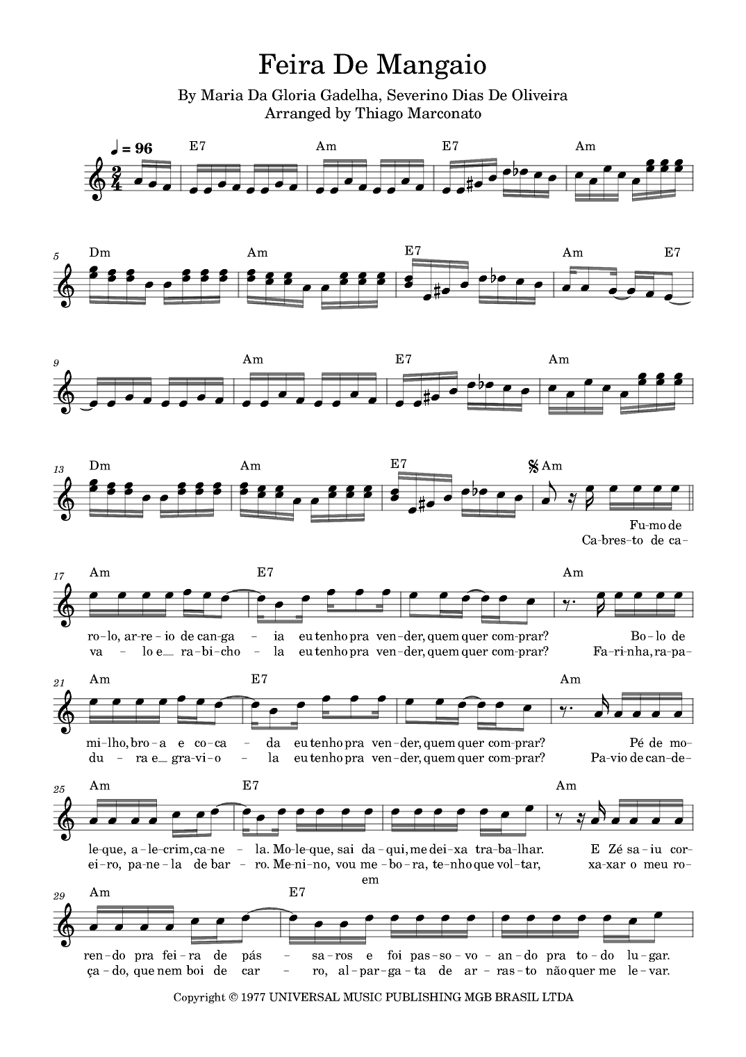 Feira De Mangaio (arr. Thiago Marconato)