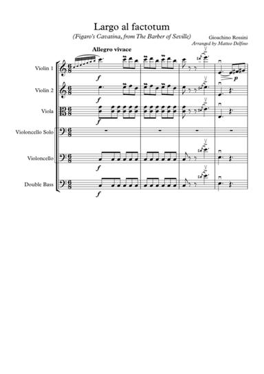 Largo al factotum (Figaro’s Cavatina, from The Barber of Seville) [String Orchestra] (arr. Matteo Delfino)