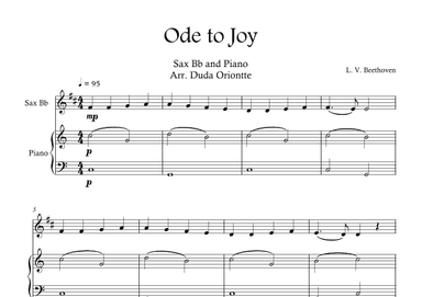 Ode the Joy ( Sax Soprano - Piano -  Beethoven Symphony No. 9 ) BEGINNER (arr. Duda Oriontte)