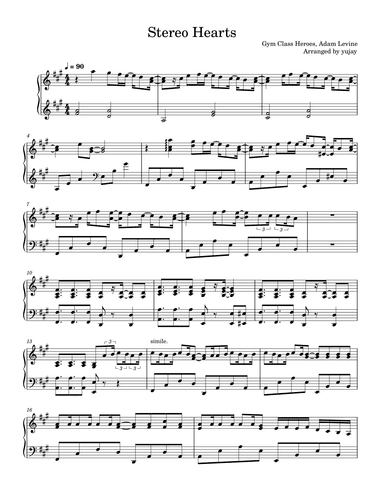Stereo Hearts (arr. yujay)