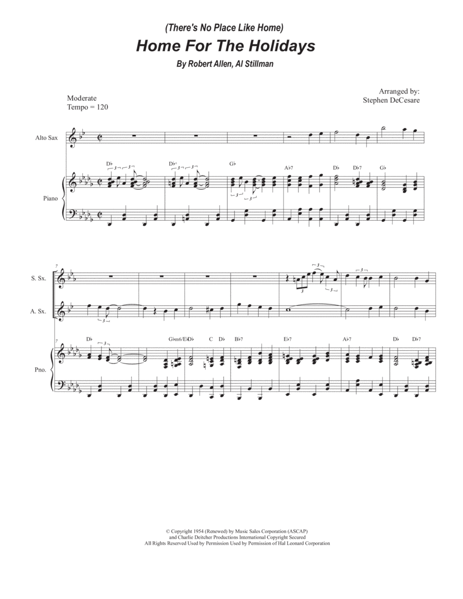 (There's No Place Like) Home For The Holidays (arr. Stephen DeCesare)