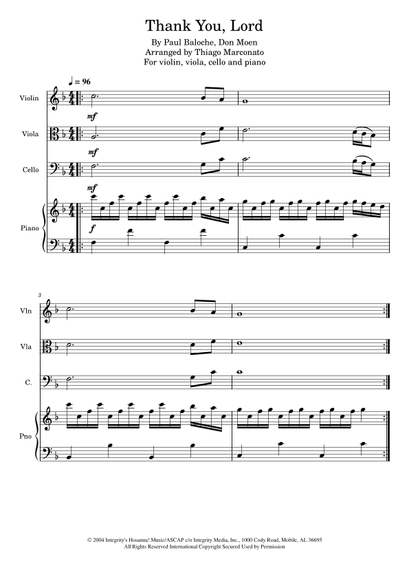 Thank You, Lord (arr. Thiago Marconato)