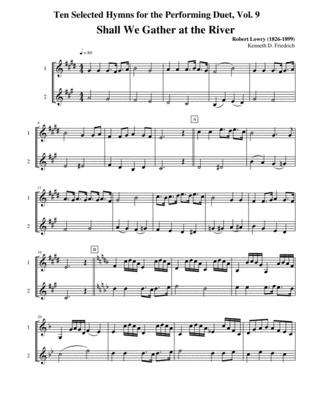 Ten Selected Hymns for the Performing Duet, Vol. 9 - trumpet (clarinet) and horn (arr. Kenneth D. Friedrich)