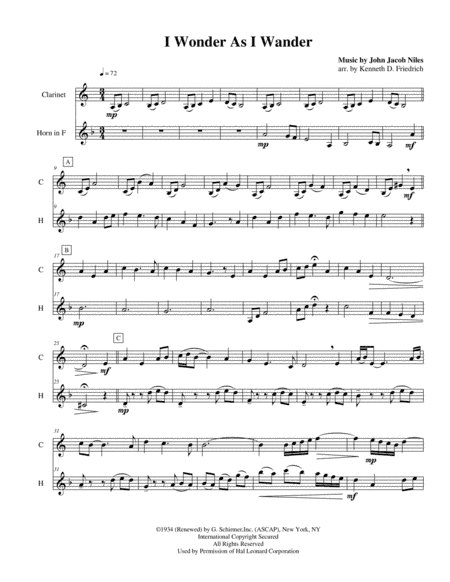 I Wonder As I Wander (arr. Kenneth D. Friedrich)