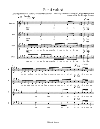 Por ti volaré (arr. Dr. Ricardo José Romero Núñez)