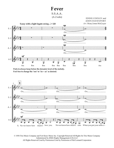 Fever (arr. Mary Jones McGuyer)