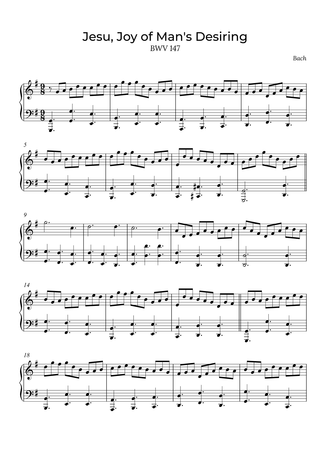 Jesu, Joy of Man's Desiring (arr. Alex Nunes Rodrigues)