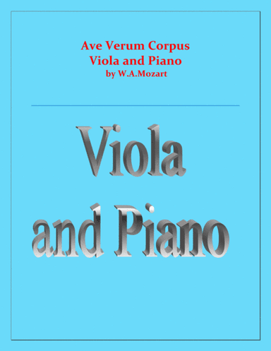 Ave Verum Corpus - Viola and Piano - Intermediate level (arr. Raymond Fenech)