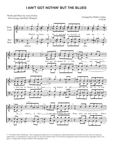 I Ain't Got Nothin' But The Blues (arr. Walter Latzko)