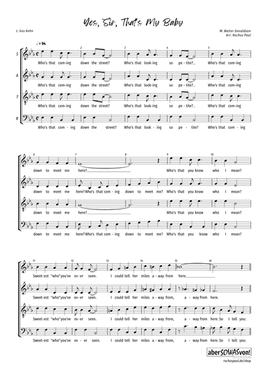 Yes, Sir, that's my Baby (arr. Rochus Paul)