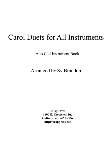 Carol Duets for all Instruments Alto Clef Book (arr. Sy Brandon)