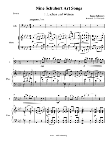 Nine Schubert Art Songs (arr. Kenneth D. Friedrich)
