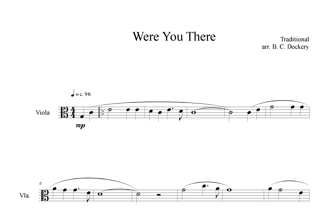 Were You There (Viola Solo) (arr. B. C. Dockery)