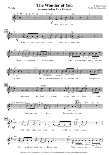 The Wonder Of You (arr. Jan Angermüller)