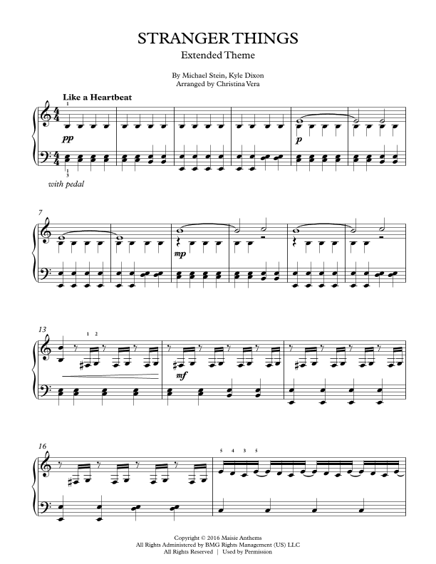 Stranger Things Main Title Theme (arr. Christina Vera)