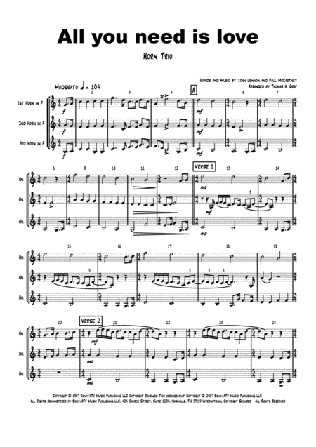 All You Need Is Love (arr. Thomas Graf)