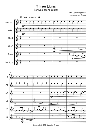 Three Lions (arr. Jasmine Brown)
