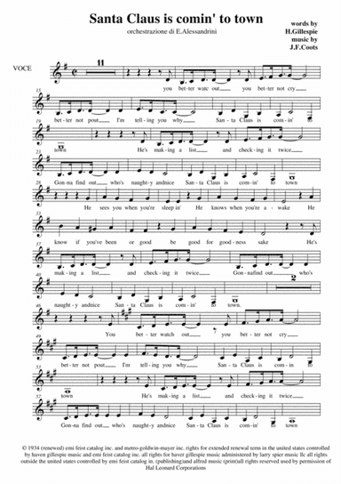 Santa Claus Is Comin' To Town (arr. Ester Alessandrini)