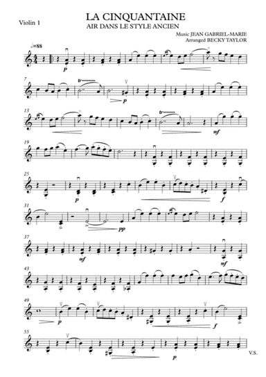 La Cinquantaine - String Quartet (arr. Becky Taylor)