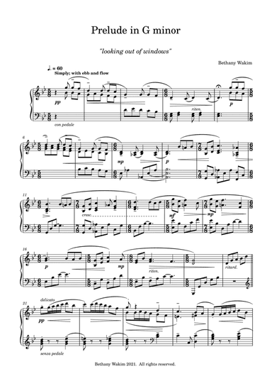 Prelude in G minor - "Looking out of Windows"