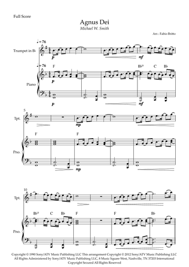 Agnus Dei (arr. Fabio Britto)