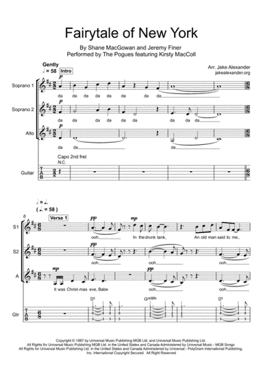 Fairytale Of New York (arr. Jake Alexander)