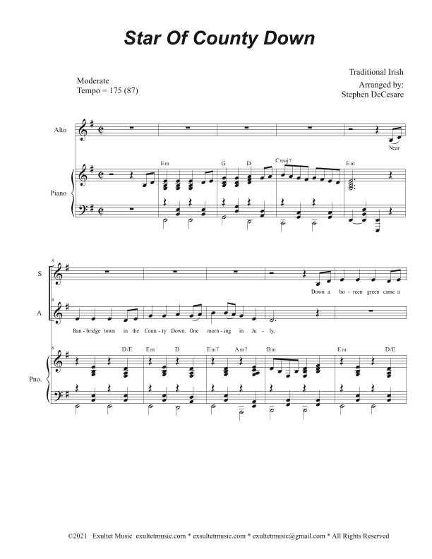 Star Of County Down (2-part choir - (SA) (arr. Stephen DeCesare)