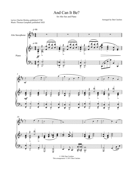 Alto Sax - "And Can It Be?" Theme and Variations (arr. Dan Cutchen)