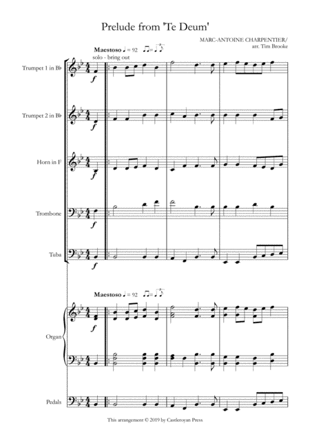 Prelude from 'Te Deum' (arr. Tim Brooke)