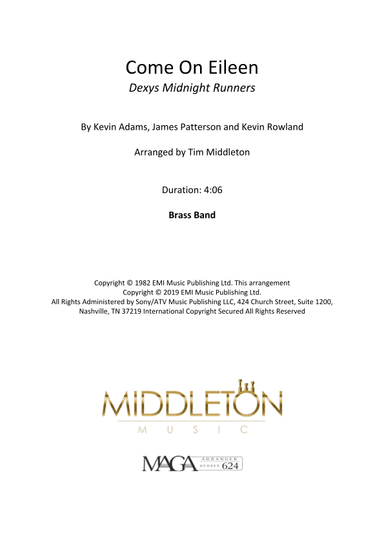 Come On Eileen (arr. Middleton Music)