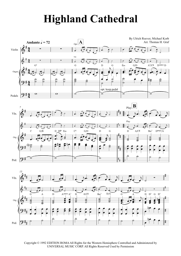 Highland Cathedral (arr. Thomas Graf)