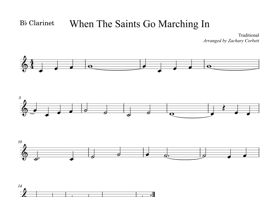 When The Saints Go Marching In (arr. Zachary Corbett)