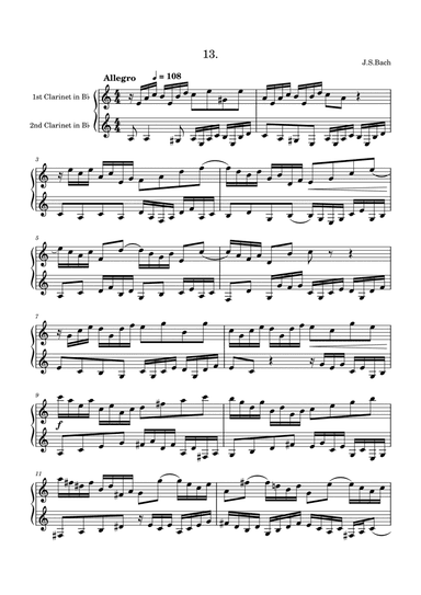 Bach: Invention 13 for two clarinets (arr. Saho Omukai)