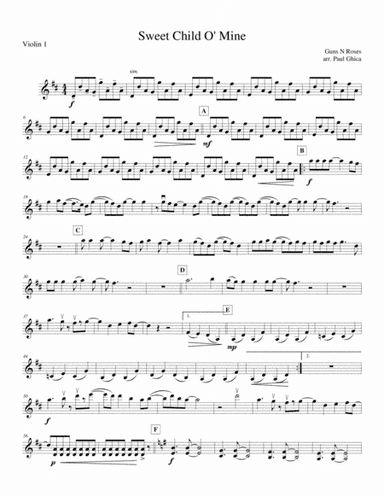 Sweet Child O' Mine (arr. pop4strings.com)