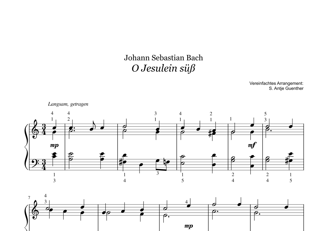O Jesulein süß (arr. Antje Günther)