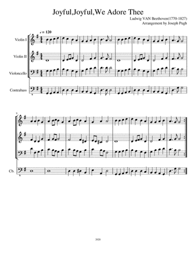 Joyful, Joyful, We Adore Thee (string quartet) (arr. Joseph Pugh)