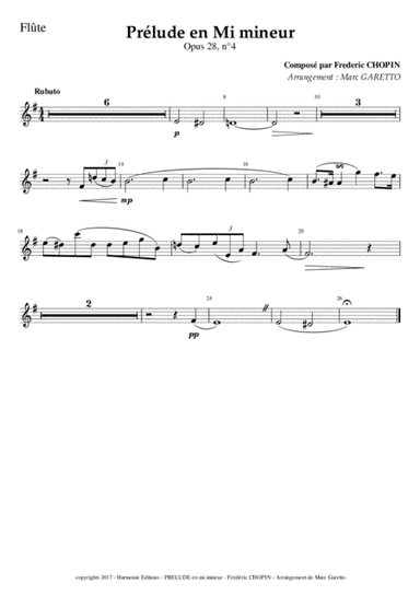 PRELUDE in E minor (en mi mineur) - Frederic CHOPIN arranged by Marc GARETTO for Chamber Orchestra (arr. Marc GARETTO)