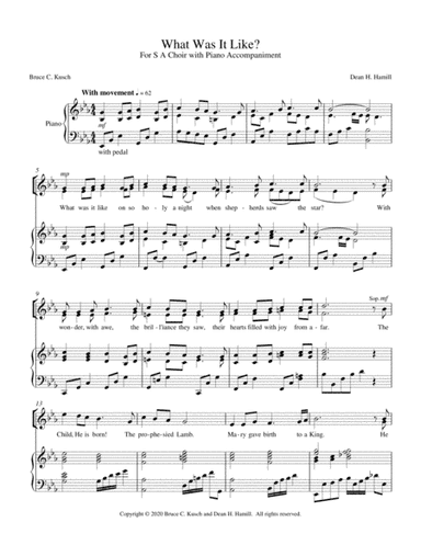 What Was It Like? (for S.A. duet or women's chorus)