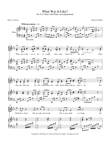 What Was It Like? (for S.A. duet or women's chorus)