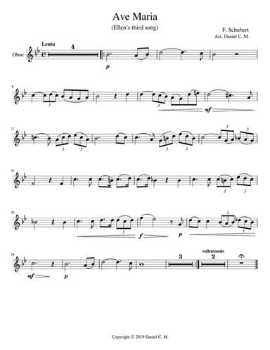 Ave Maria for oboe and piano (simplified) (arr. Daniel C. M.)