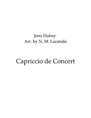 Capriccio de Concert (arr. Nick Lacanski)