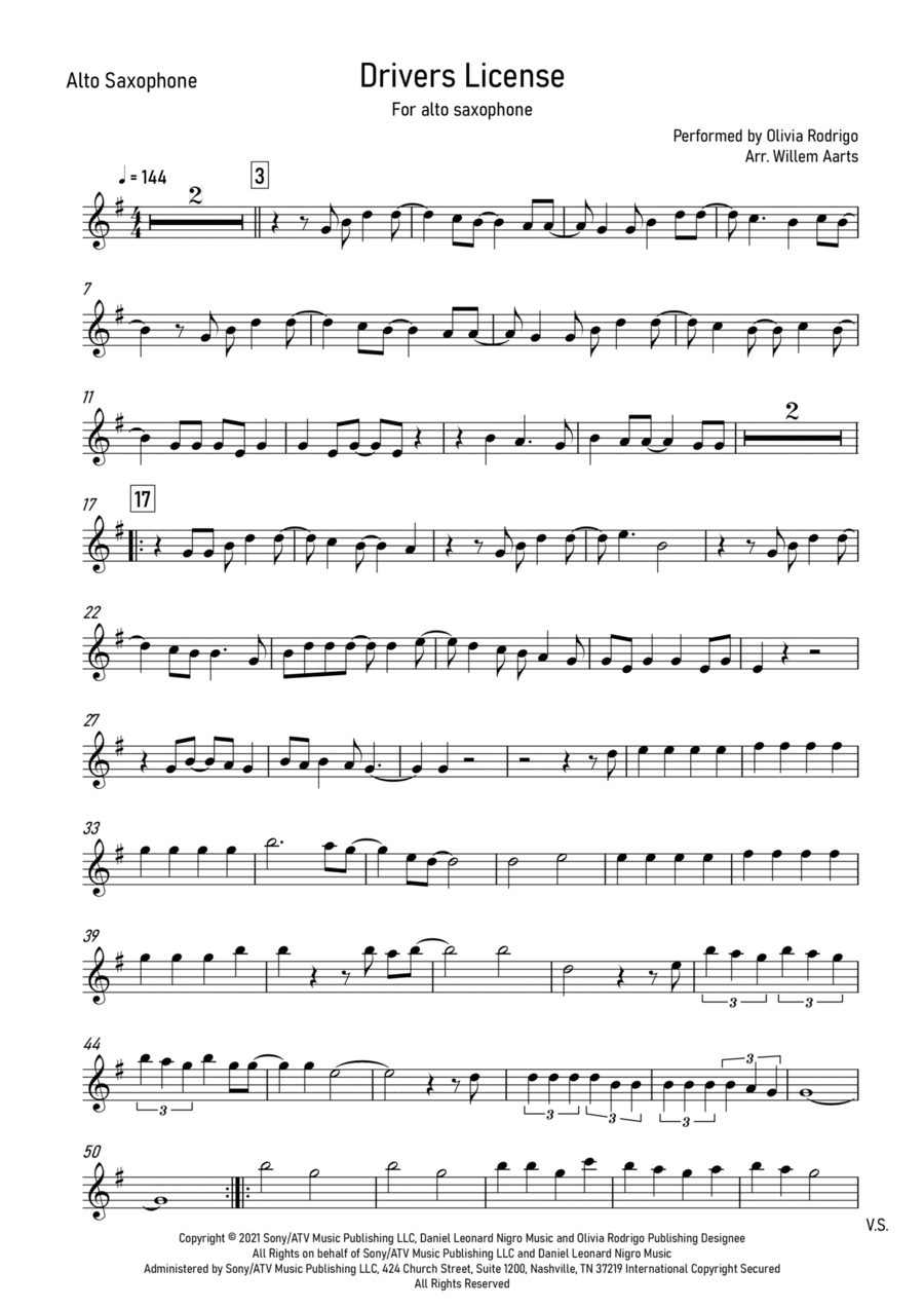 Drivers License (arr. Willem Aarts)