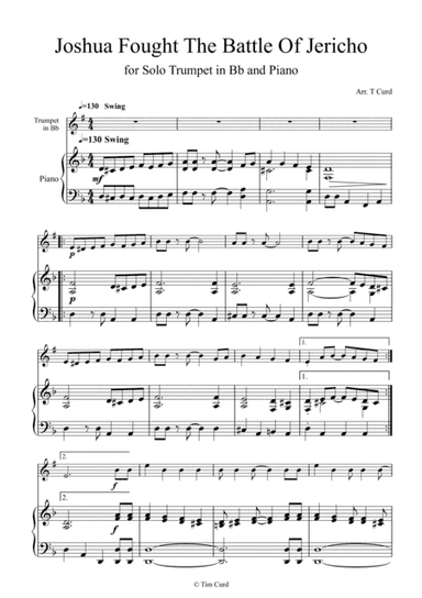 Joshua Fought the Battle of Jericho for Solo Trumpet in Bb and Piano (arr. Tim Curd)