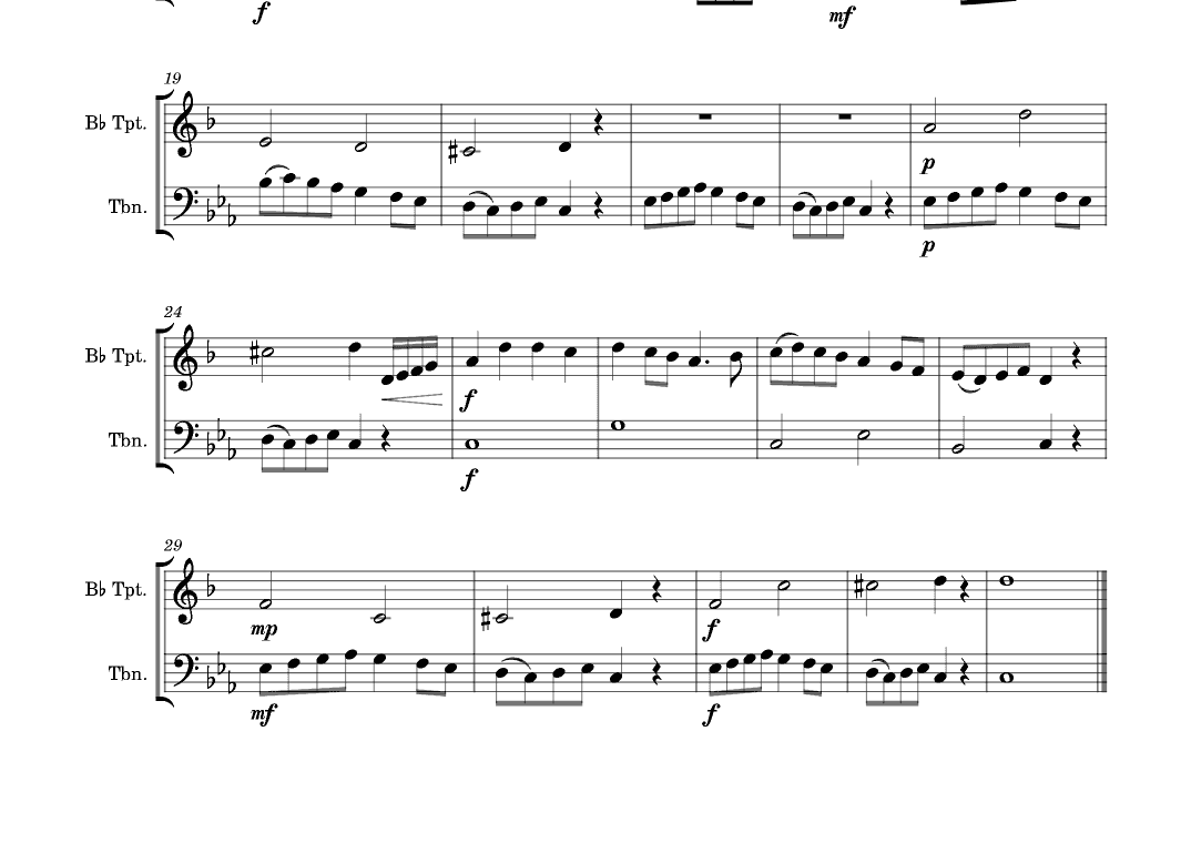 Blessed be that Maid Mary, arranged for Bb trumpet/flugelhorn and trombone (arr. Iain Laks)